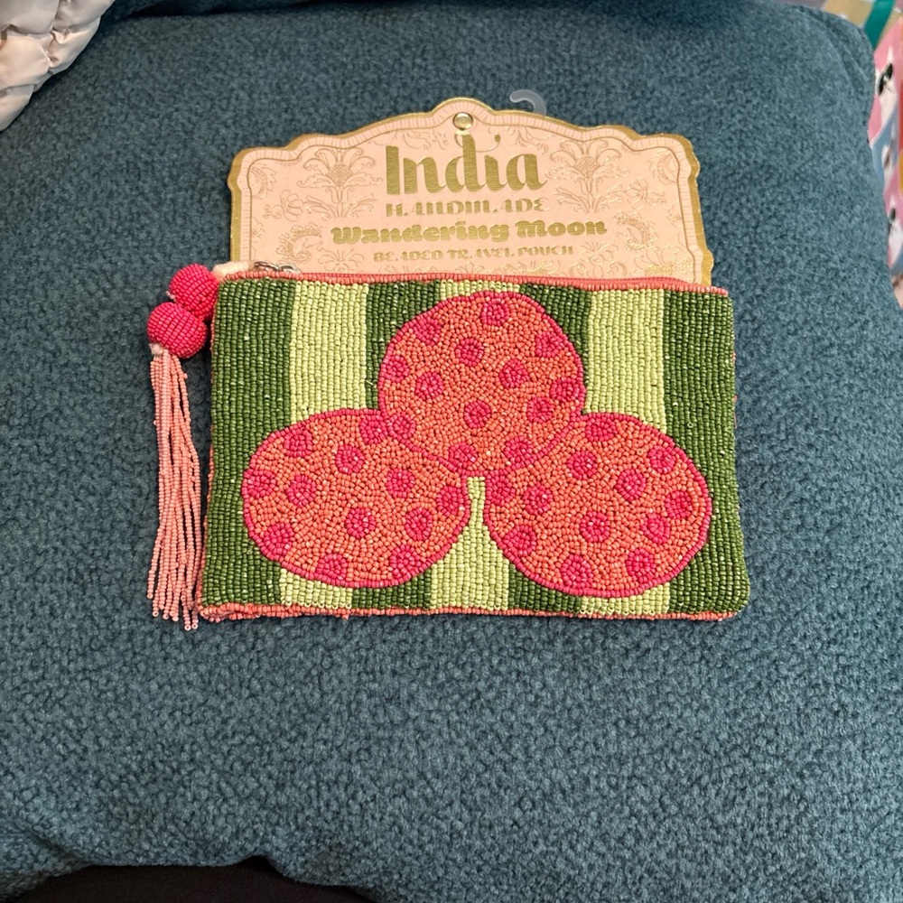 Beaded Clutch - Pink and Green
